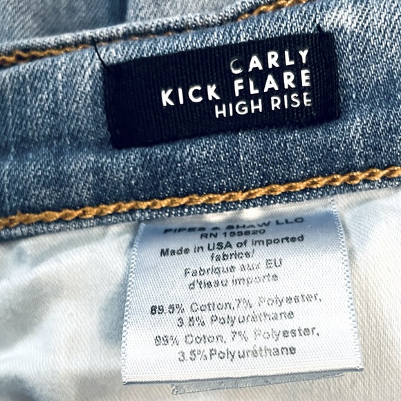 Veronica Beard Carly High Rise Kick Flare Raw Hem Blue Jean Sunrise Wash Size 30 - Picture 10 of 11